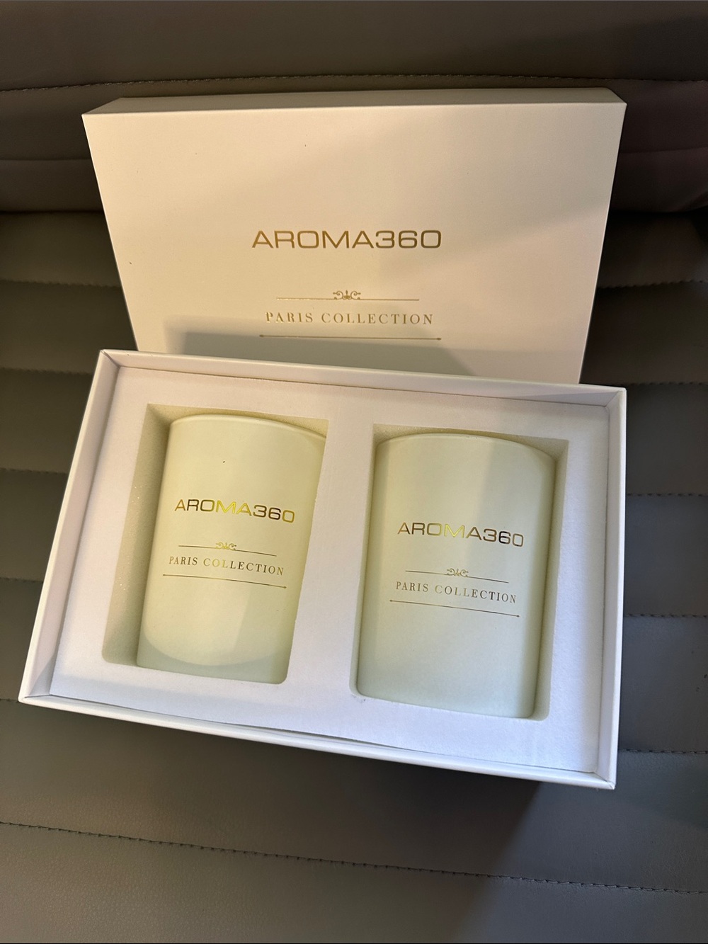 AROMA360 Paris Collection Scented Candle Set - Cream